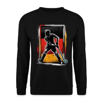 Hockey sur gazon Allemagne Hockey sur gazon masculin - Sweat-shirt Unisexe - noir - Devant - Alina (178cm) & Michal (187cm)