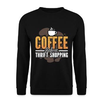 Friperie Marché aux puces Amateur de café - Sweat-shirt Unisexe - noir - Devant - Alina (178cm) & Michal (187cm)
