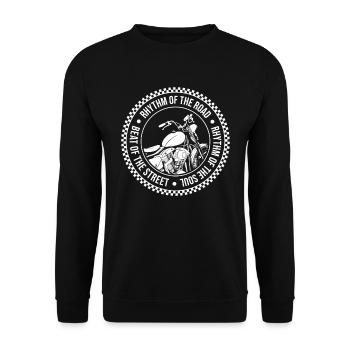 Motorrad Biker Motorbike - Unisex Pullover - Schwarz - Vorne - Alina (178cm) & Michal (187cm)