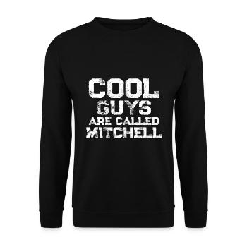 Cool guys are called Mitchell - Unisex Sweatshirt - black - Front - Alina (178cm) & Michal (187cm)