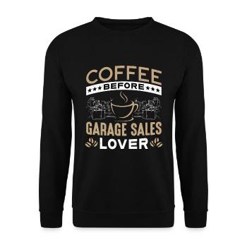 Amateur de ventes de garage Café Marché aux puces Amateur de café - Sweat-shirt Unisexe - noir - Devant - Alina (178cm) & Michal (187cm)