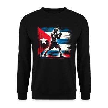 Boxeur cubain drapeau fierté Cuba boxeur - Sweat-shirt Unisexe - noir - Devant - Alina (178cm) & Michal (187cm)
