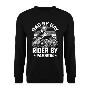 Motorrad Biker Motorbike Motorcycle Dad - Unisex Pullover - Schwarz - Vorne - Alina (178cm) & Michal (187cm)
