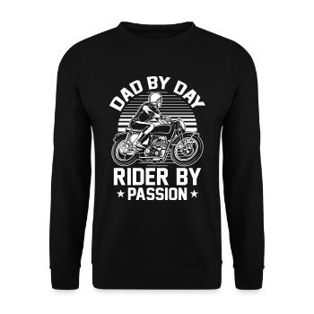 Motorrad Biker Motorbike Motorcycle Dad - Unisex Pullover - Schwarz - Vorne - Alina (178cm) & Michal (187cm)