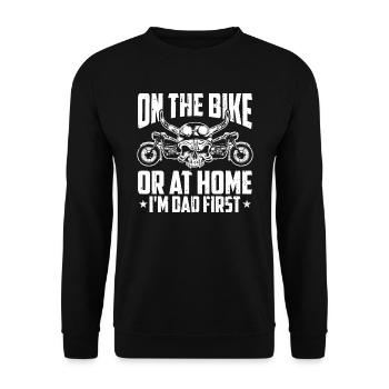 Motorrad Biker Motorbike Motorcycle Dad - Unisex Sweatshirt - black - Front - Alina (178cm) & Michal (187cm)