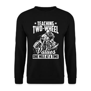 Motorrad Biker Motorbike Motorcycle Dad - Unisex Pullover - Schwarz - Vorne - Alina (178cm) & Michal (187cm)