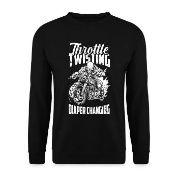 Motorrad Biker Motorbike Motorcycle Dad - Unisex Pullover - Schwarz - Vorne - Alina (178cm) & Michal (187cm)