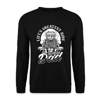 Motorrad Biker Motorbike Motorcycle Dad - Unisex Pullover - Schwarz - Vorne - Alina (178cm) & Michal (187cm)