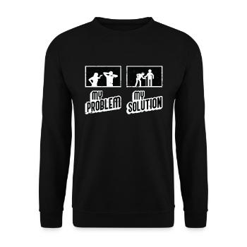 Soignant Mon problème Ma solution Pictogramme Papa Maman - Sweat-shirt Unisexe - noir - Devant - Alina (178cm) & Michal (187cm)
