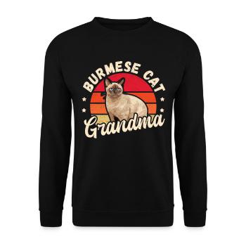 Birmanie mamie Birmanie chat chats birmans cadeau - Sweat-shirt Unisexe - noir - Devant - Alina (178cm) & Michal (187cm)