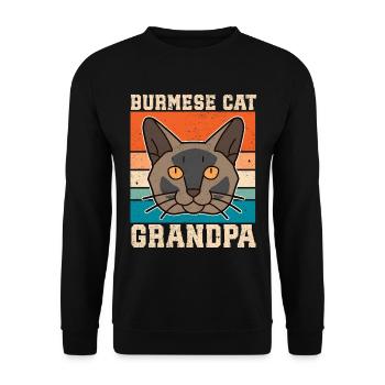 Birman grand-père Birmanie chat chats birmans cadeau - Sweat-shirt Unisexe - noir - Devant - Alina (178cm) & Michal (187cm)