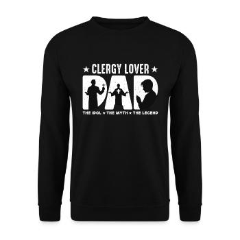 Ecclésiastique Amant Papa L’idole Le mythe aime prêcher - Sweat-shirt Unisexe - noir - Devant - Alina (178cm) & Michal (187cm)