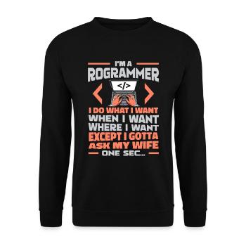 Developer, Coder, Programmer - Unisex Sweatshirt - black - Front - Alina (178cm) & Michal (187cm)