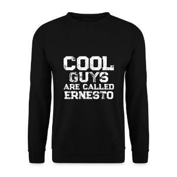 Les mecs cool s’appellent Ernesto - Sweat-shirt Unisexe - noir - Devant - Alina (178cm) & Michal (187cm)