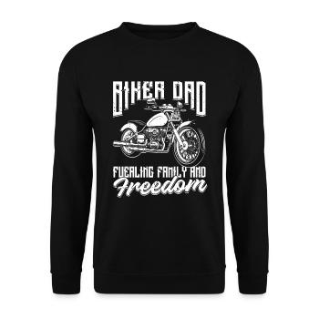 Motorrad Biker Motorbike Motorcycle Dad - Unisex Pullover - Schwarz - Vorne - Alina (178cm) & Michal (187cm)