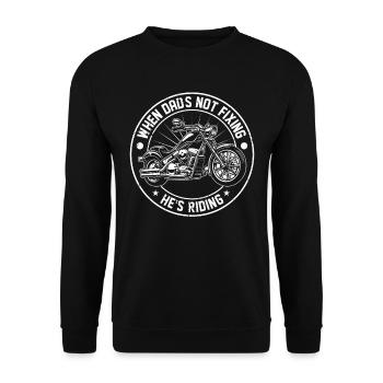 Motorrad Biker Motorbike Motorcycle Dad - Unisex Pullover - Schwarz - Vorne - Alina (178cm) & Michal (187cm)