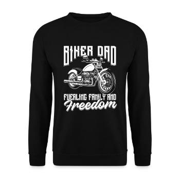 Motorrad Biker Motorbike Motorcycle Dad - Unisex Pullover - Schwarz - Vorne - Alina (178cm) & Michal (187cm)
