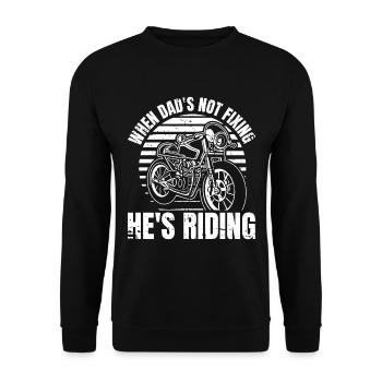 Motorrad Biker Motorbike Motorcycle Dad - Unisex Pullover - Schwarz - Vorne - Alina (178cm) & Michal (187cm)