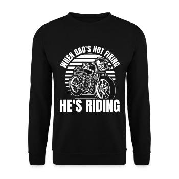 Motorrad Biker Motorbike Motorcycle Dad - Unisex Pullover - Schwarz - Vorne - Alina (178cm) & Michal (187cm)
