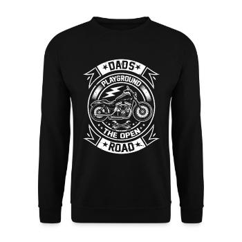 Motorrad Biker Motorbike Motorcycle Dad - Unisex Pullover - Schwarz - Vorne - Alina (178cm) & Michal (187cm)