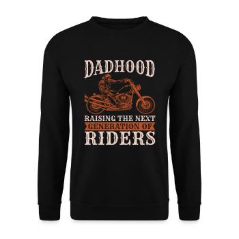 Motorrad Biker Motorbike Motorcycle Dad - Unisex Pullover - Schwarz - Vorne - Alina (178cm) & Michal (187cm)