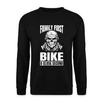 Motorrad Biker Motorbike Motorcycle Dad - Unisex Pullover - Schwarz - Vorne - Alina (178cm) & Michal (187cm)