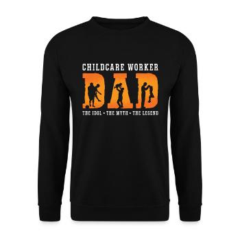 Childcare Worker Dad The Idol The Daycare Worker - Unisex Sweatshirt - black - Front - Alina (178cm) & Michal (187cm)