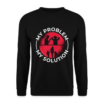Childcare Worker My Problem My Pictogram Mom Dad - Unisex Sweatshirt - black - Front - Alina (178cm) & Michal (187cm)
