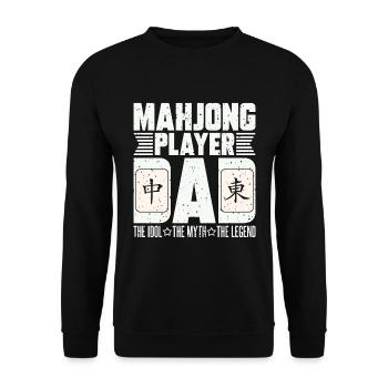 Mahjong Player Dad The Idol The Mahjong Lover - Unisex Pullover - Schwarz - Vorne - Alina (178cm) & Michal (187cm)