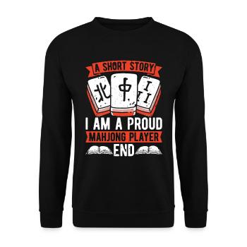 Mahjong Player A Short Story I Am A Mahjong Lover - Unisex Sweatshirt - black - Front - Alina (178cm) & Michal (187cm)