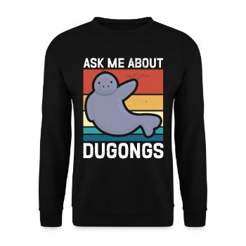 Dugong Forktail Manatee Pig Gift - Unisex Sweatshirt - black - Front - Alina (178cm) & Michal (187cm)