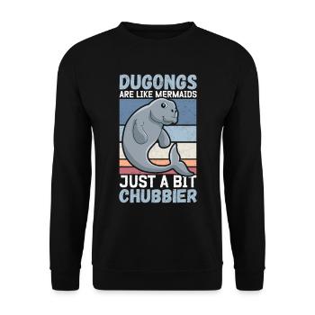 Dugong Seeschwein Gabelschwanzseekuh Geschenk - Unisex Pullover - Schwarz - Vorne - Alina (178cm) & Michal (187cm)
