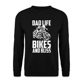Motorrad Biker Motorbike Motorcycle Dad - Unisex Pullover - Schwarz - Vorne - Alina (178cm) & Michal (187cm)