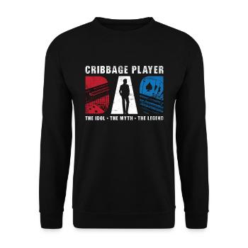 Joueur de cribbage papa l’idole le jeu de cartes mythe - Sweat-shirt Unisexe - noir - Devant - Alina (178cm) & Michal (187cm)