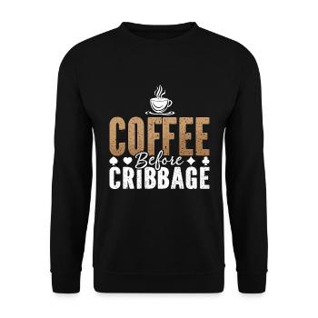 Cribbage Player Coffee Board Game Coffee Lover - Unisex Sweatshirt - black - Front - Alina (178cm) & Michal (187cm)