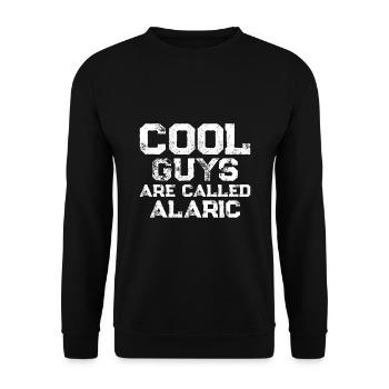 Les mecs cool s’appellent Alaric - Sweat-shirt Unisexe - noir - Devant - Alina (178cm) & Michal (187cm)