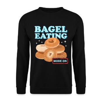 Bagel Beigel | Bagel Bread Gift - Unisex Sweatshirt - black - Front - Alina (178cm) & Michal (187cm)