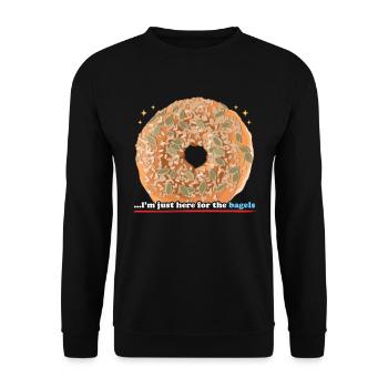 Bagel Liebhaber | Bagel Brot Beigel Geschenk - Unisex Pullover - Schwarz - Vorne - Alina (178cm) & Michal (187cm)