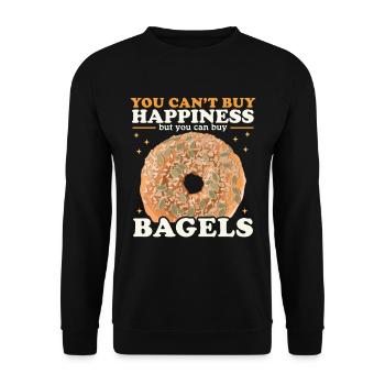 Bagel Lover | Beigel Bagel Bread Gift - Unisex Sweatshirt - black - Front - Alina (178cm) & Michal (187cm)
