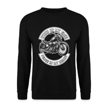 Motorrad Biker Motorbike Motorcycle Therapy - Unisex Pullover - Schwarz - Vorne - Alina (178cm) & Michal (187cm)