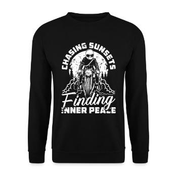 Motorrad Biker Motorbike Motorcycle Therapy - Unisex Pullover - Schwarz - Vorne - Alina (178cm) & Michal (187cm)