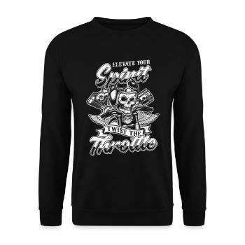Motorrad Biker Motorbike Motorcycle Therapy - Unisex Pullover - Schwarz - Vorne - Alina (178cm) & Michal (187cm)