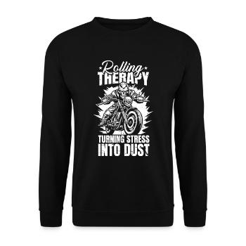 Motorrad Biker Moto Moto Thérapie - Sweat-shirt Unisexe - noir - Devant - Alina (178cm) & Michal (187cm)