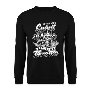 Motorrad Biker Motorbike Motorcycle Therapy - Unisex Pullover - Schwarz - Vorne - Alina (178cm) & Michal (187cm)