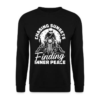 Motorrad Biker Motorbike Motorcycle Therapy - Unisex Pullover - Schwarz - Vorne - Alina (178cm) & Michal (187cm)