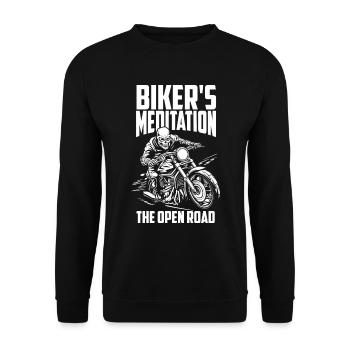 Motorrad Biker Motorbike Motorcycle Therapy - Unisex Pullover - Schwarz - Vorne - Alina (178cm) & Michal (187cm)