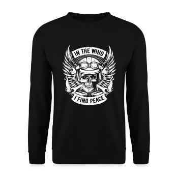 Motorrad Biker Motorbike Motorcycle Therapy - Unisex Pullover - Schwarz - Vorne - Alina (178cm) & Michal (187cm)