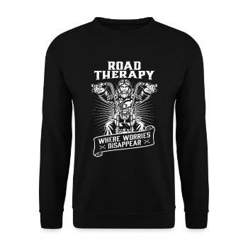 Motorrad Biker Motorbike Motorcycle Therapy - Unisex Pullover - Schwarz - Vorne - Alina (178cm) & Michal (187cm)