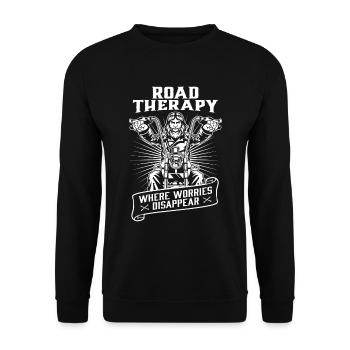 Motorrad Biker Motorbike Motorcycle Therapy - Unisex Pullover - Schwarz - Vorne - Alina (178cm) & Michal (187cm)
