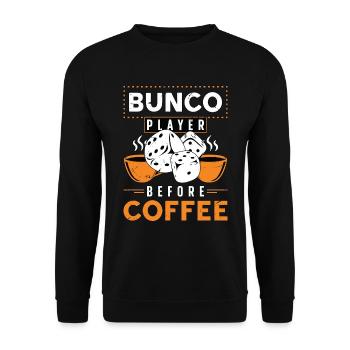 Bunco Player Before Coffee Game Night Coffee Lover - Unisex Sweatshirt - black - Front - Alina (178cm) & Michal (187cm)